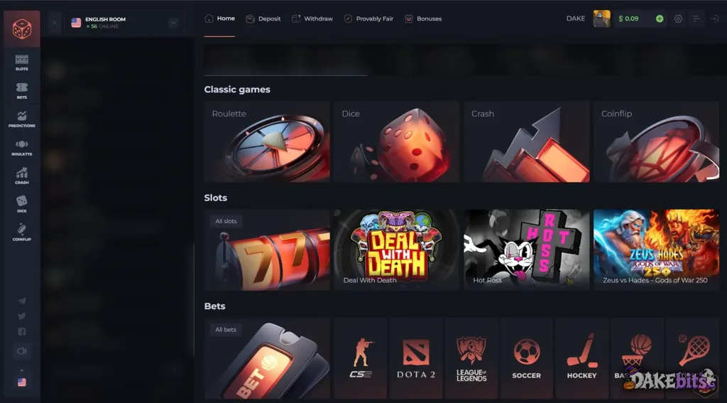 The PLG.BET home page: Roulette, Dice, Crash, Coinflip, slots and bets on CS2, Dota 2 and other sports.