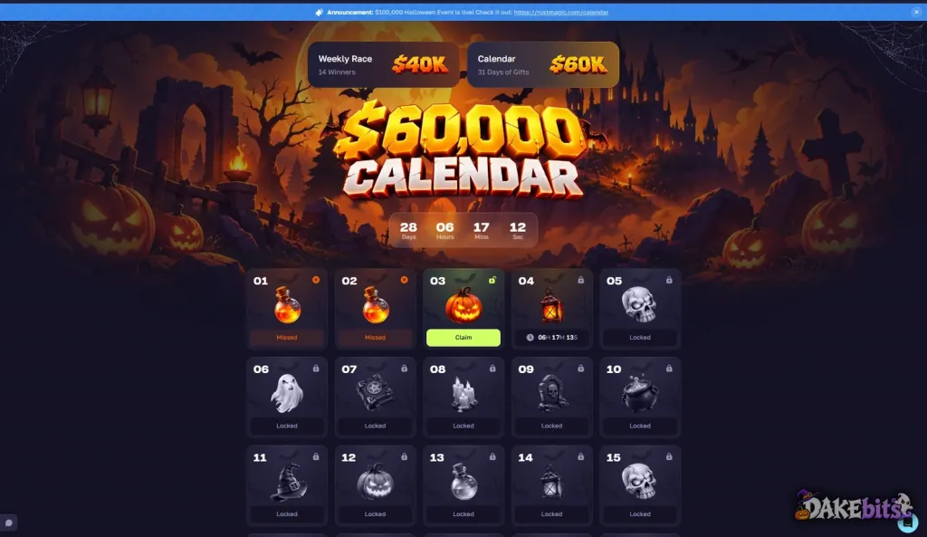 The Halloween calendar: one gift box a day for 31 days.